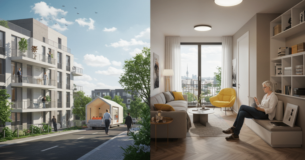 Novos formatos de moradia: Co-living e moradias compactas, Arquitetura resiliente e adaptável